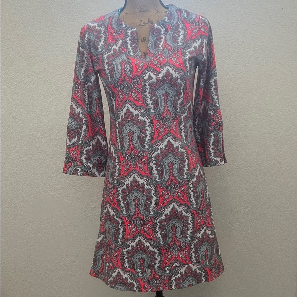 Bo & Nic dress swim tunic Patterned knit 3/4 sleeve knee length - Picture 4 of 13